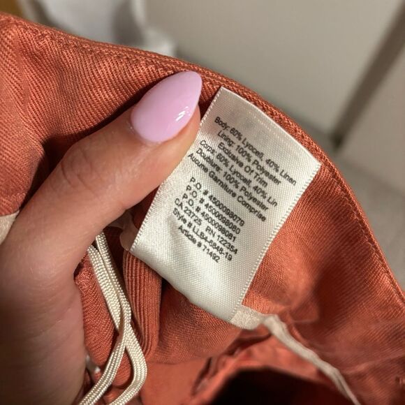 Aritzia Wilfred Effortless Linen Wide Leg Pant Warm Sienna Red- Size 0 - Picture 11 of 12